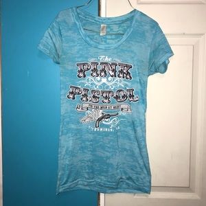 Light blue pink pistol shirt S.